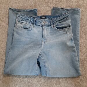 Express Women's Light Blue Straight Leg Jeans